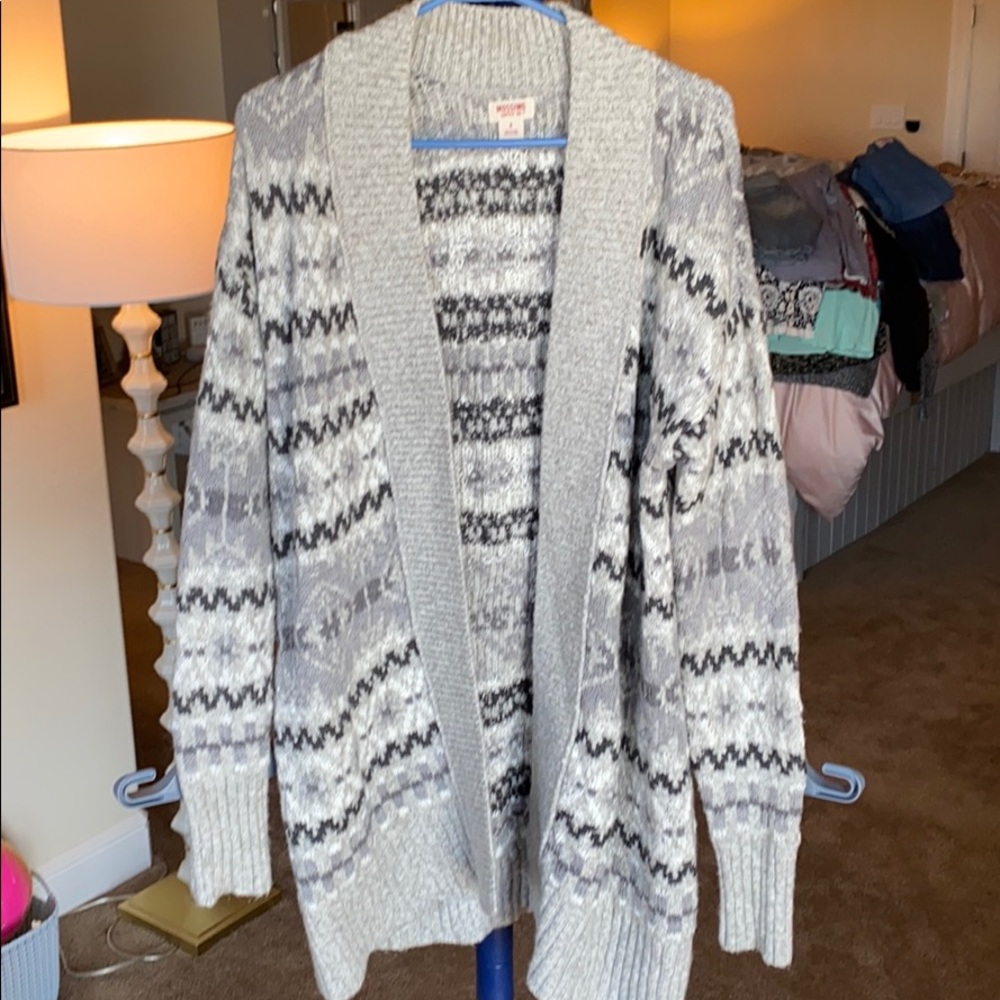 Gray Knit Cardigan